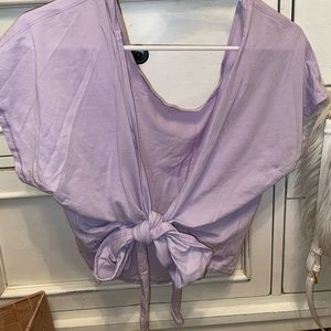 Lululemon purple tie crop top